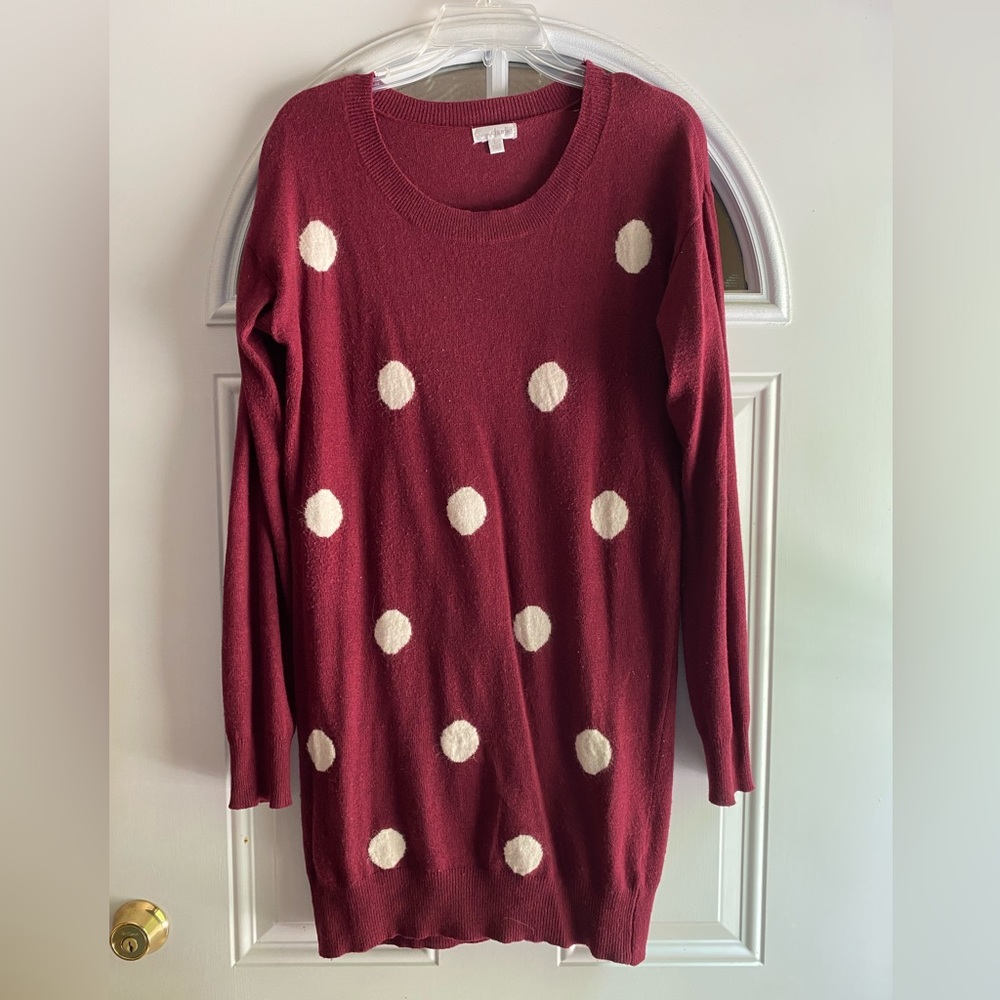 Charming Charlie’s red sweater dress